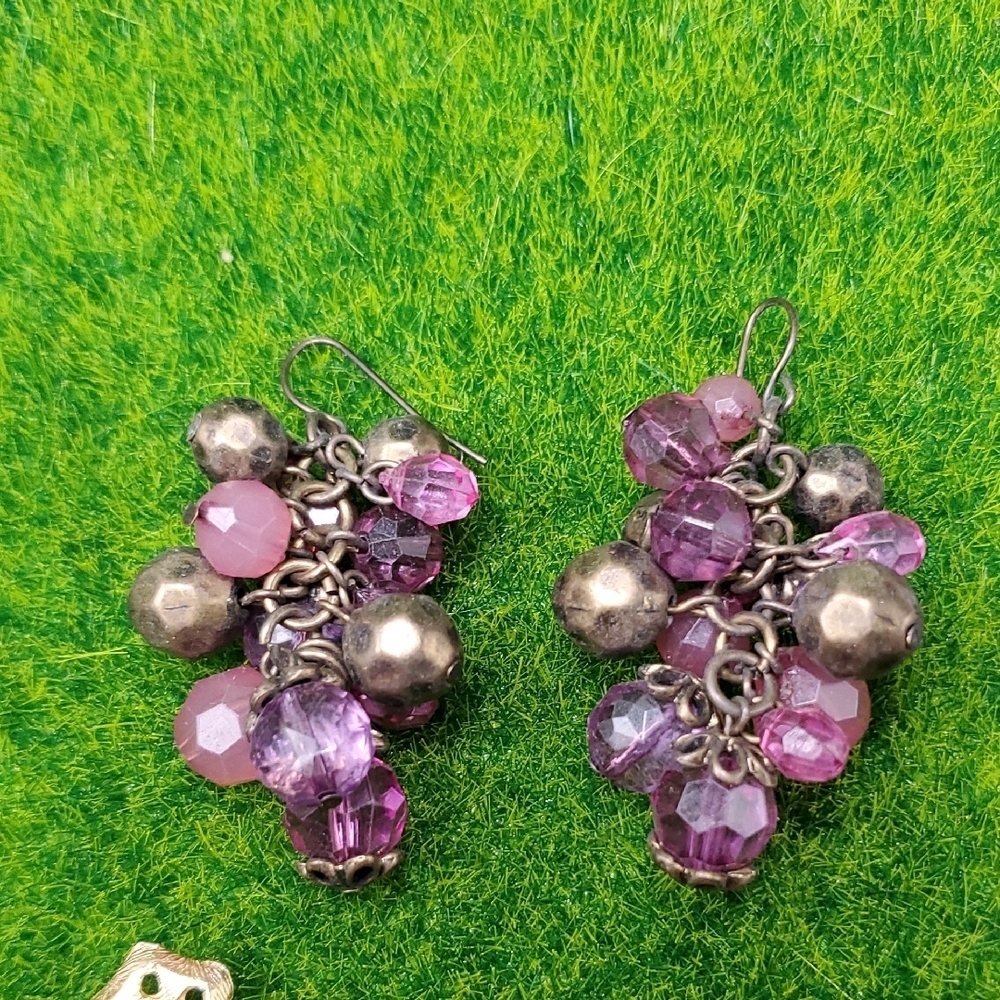 Orchard Grape‎ Beaded Facet Earrimgs E1006